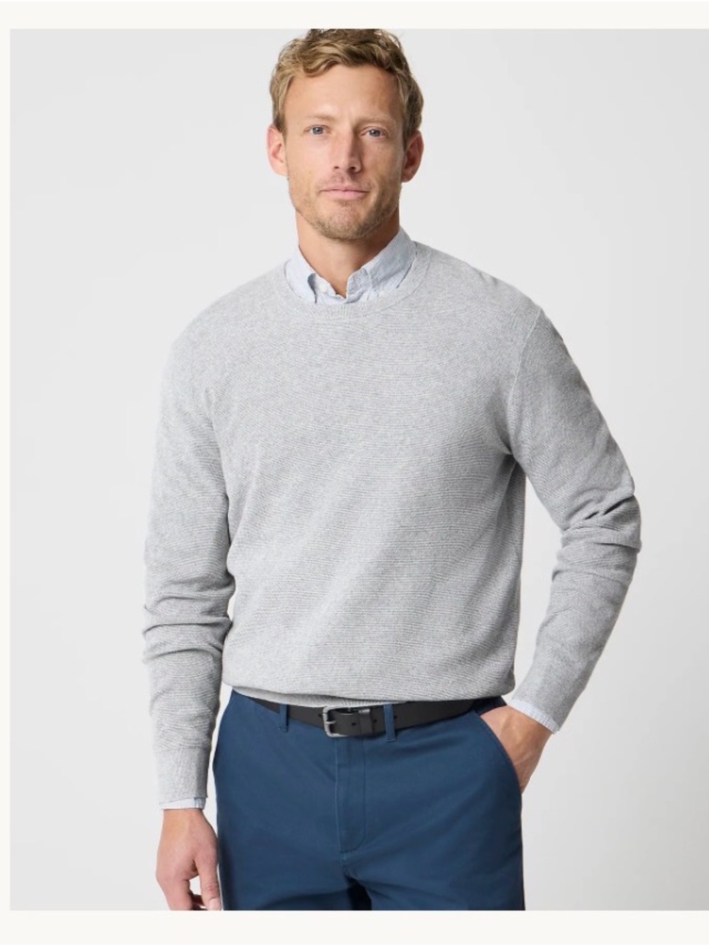 J. Crew Light Gray Crewneck Sweater Cotton XS